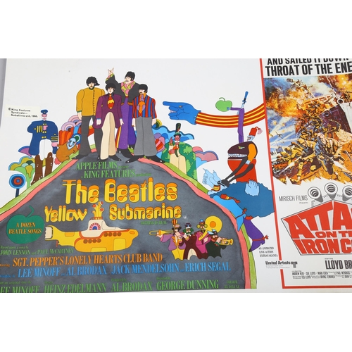 418 - The Beatles Yellow Submarine / Attack on the Iron Coast (1968) double-bill, British Quad film poster... 