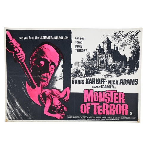 420 - Monster of Terror (1965), British Quad film poster, Boris Karloff in adaptation of H.P.Lovecraft sto... 