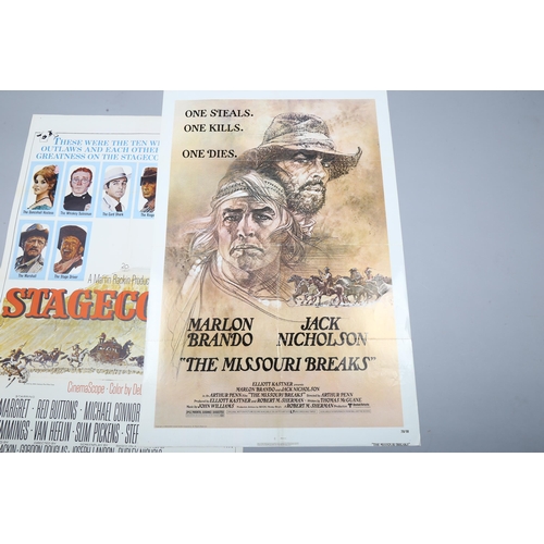 434 - 2 US One Sheet film posters, Stagecoach (1966) and Missouri Breaks (1976),  27 x 40