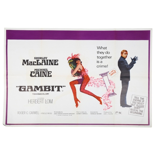 448 - The Gambit (1966) British Quad film poster, starring Shirley MacLaine & Michael Caine, Universal, 30... 