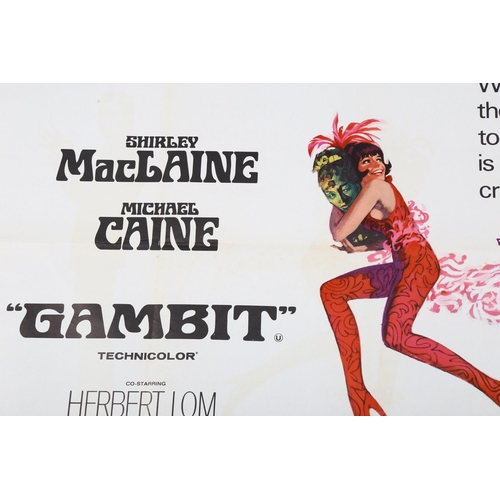 448 - The Gambit (1966) British Quad film poster, starring Shirley MacLaine & Michael Caine, Universal, 30... 