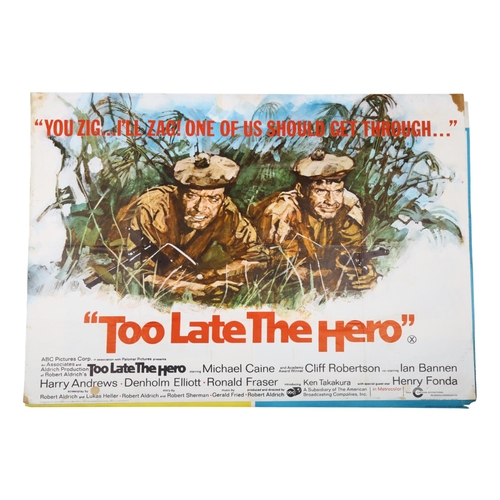 451 - Too Late the Hero (1970), British Quad film poster, starring Michael Caine, and The McKenzie Break/S... 