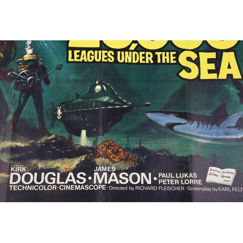 455 - 20,000 Leagues Under the Sea (1960s' re-release) British Quad film poster, Disney, starring Kirk Dou... 