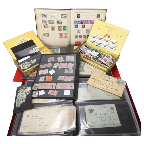 129 - POSTAGE STAMPS - loose postage stamps, airmail letters, postcards and covers