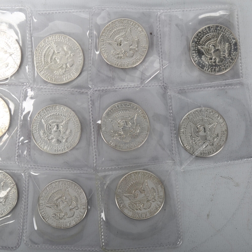 141 - 11 American silver half dollar coins, 126g total