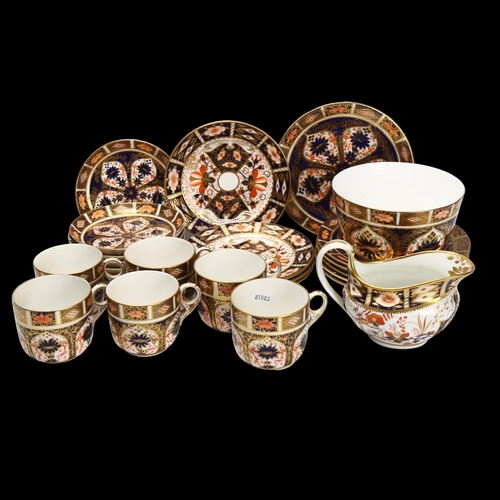 149 - A group of Royal Crown Derby Imari pattern teaware for 6 people, various dates including some 19th c... 