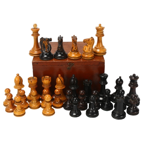 177 - **DESCRIPTION CHANGE** *Harlequin Staunton pattern chess set, 2 pieces stamped 'Jaques', comprising ... 