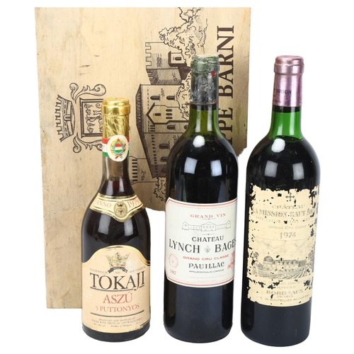 187 - 3 bottles of wine, Chateau La Mission, Haut Brion, 1er Grand Cru Classe 1974, Chateau Lynch-Bages, P... 