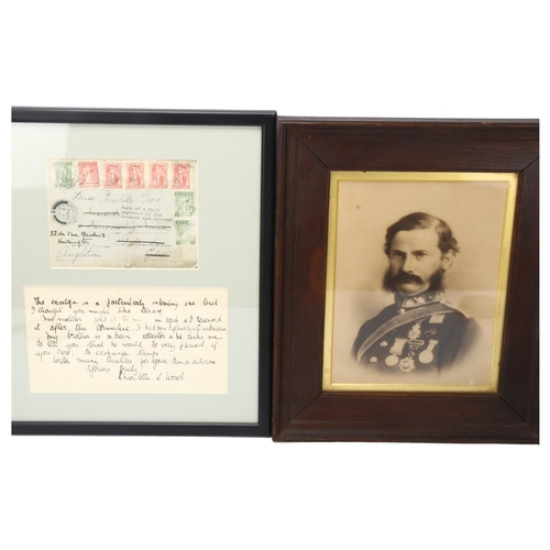 33 - An original photograph of Matthew Dixon VC (1821 - 1905), together with an interesting framed re-dir... 