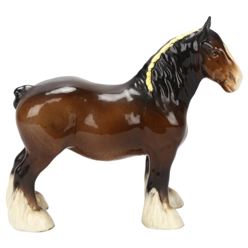 38 - BESWICK - Shire horse, height 21.5cm, length 25cm