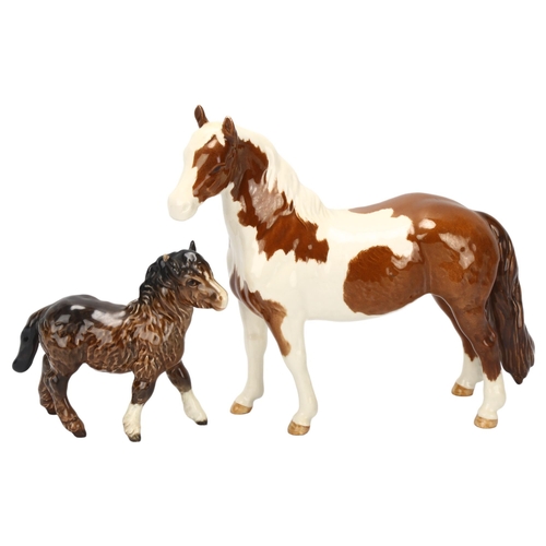 40 - BESWICK - Connemara horse, height 16cm, and Beswick foal (ear chipped) (2)