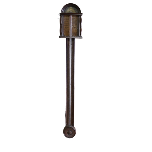 68 - A 19th century mahogany-cased stick barometer, by George Snaith of Wigton, length 93cm