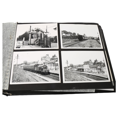 84 - RAILWAY INTEREST - album of original photographs, circa 1960s, mainly Sussex steam trains and railwa... 