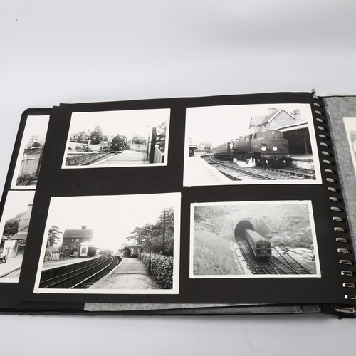 84 - RAILWAY INTEREST - album of original photographs, circa 1960s, mainly Sussex steam trains and railwa... 