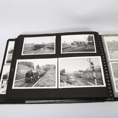 84 - RAILWAY INTEREST - album of original photographs, circa 1960s, mainly Sussex steam trains and railwa... 