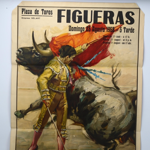 90 - A Spanish bull fighting advertising poster, published 1968, 104 x 54cm