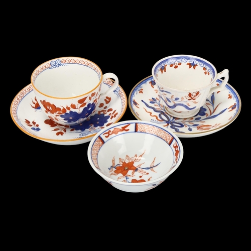 96 - 19th century Newhall cup and saucer, Minton cup and saucer, and Oriental tea bowl