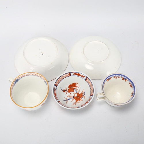 96 - 19th century Newhall cup and saucer, Minton cup and saucer, and Oriental tea bowl