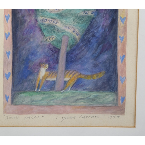 508 - Lynne Curran, Dark Voices, watercolour/crayon on paper, signed and dated 1999 (original illustration... 