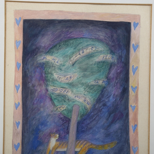 508 - Lynne Curran, Dark Voices, watercolour/crayon on paper, signed and dated 1999 (original illustration... 