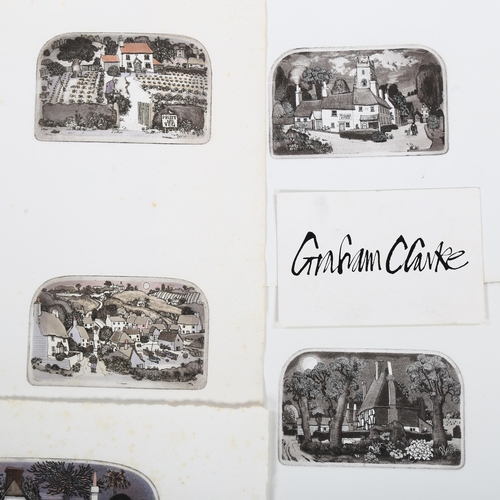 511 - Graham Clarke (born 1941), folder of etchings, some hand coloured, all unsigned (5 sheets)