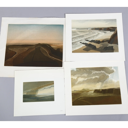 522 - Michael Fairclough (born 1940), folder of coloured etchings, farm landscapes, 1 signed in pencil dat... 