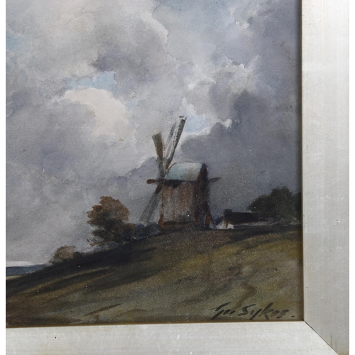 532 - George Sykes, a Sussex mill, watercolour, signed, 21cm x 29cm, framed