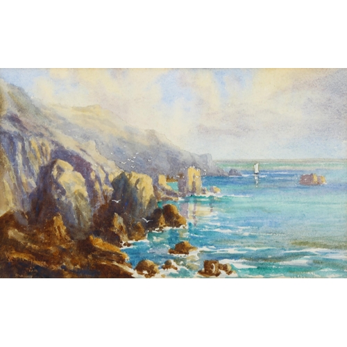 546 - Clifford Blampied (1875 - 1962), Sark coastline, watercolour, signed, 18cm x 29cm, framed