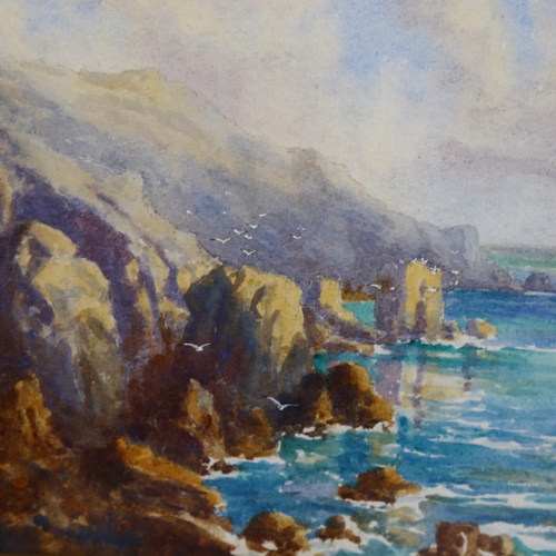 546 - Clifford Blampied (1875 - 1962), Sark coastline, watercolour, signed, 18cm x 29cm, framed