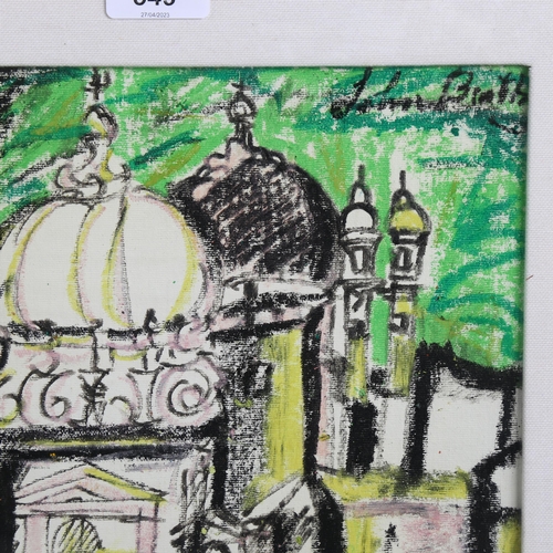 549 - John Bratby (1928 - 1992), scene in Venice, coloured pastels on board, signed, 38cm x 28cm, framed