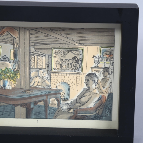 554 - Edward Bawden (1903 - 1989), Sunday evening, colour lithograph published by Curwen Press 1949, image... 