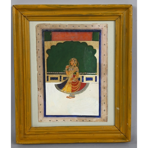 558 - Rajasthan School, study of an Indian dancer, 19th century gouache, sheet size 25cm x 18cm, framed