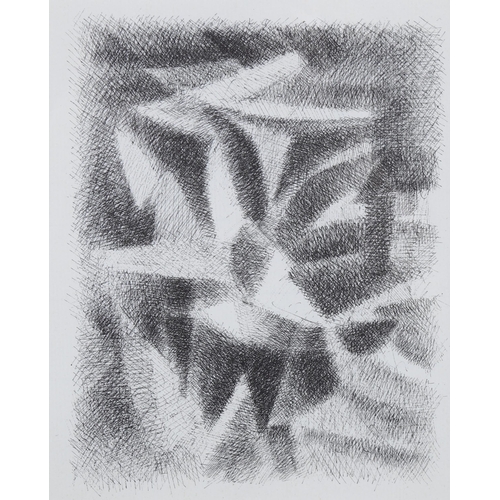 560 - Fritz Huf (1888 - 1970), abstract lithograph, 20cm x 16cm, framed