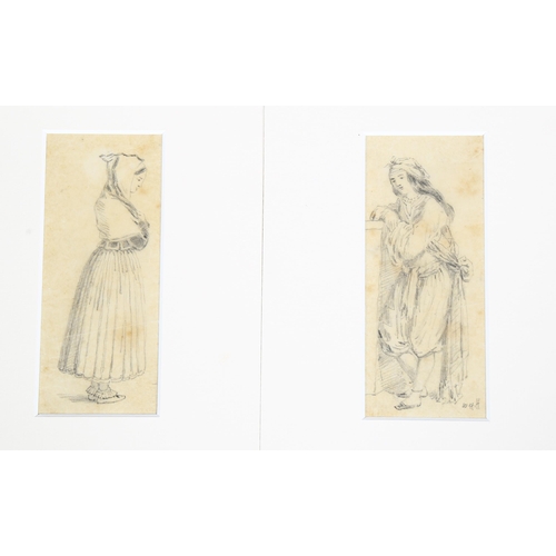 562 - William Henry Hunt (1790 - 1864), 2 figure drawings (from the Fry Collection of Early British Drawin... 