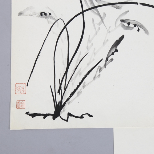 564 - 20th century Chinese School, 1 ink drawing and 3 calligraphy studies, unframed (4)