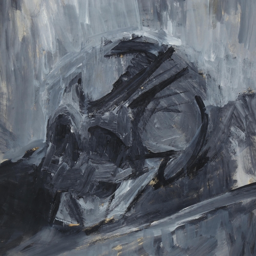 567 - Style of Frank Auerbach, double-sided study of a skull, charcoal and gouache, unsigned, 57cm x 41cm,... 