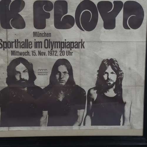 572 - Pink Floyd concert poster, 45cm x 69cm, framed