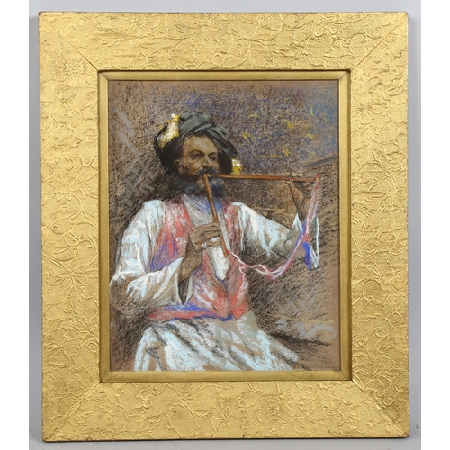 591 - William Petrie (1870 - 1937), Indian musician, coloured pastels, 40cm x 31cm, framed