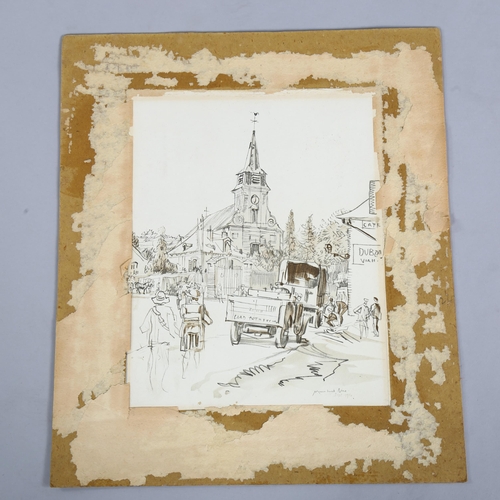 604 - Muirhead Bone, Great War Period street scene, lithograph, 31cm x 24cm, and an expressionist mountain... 