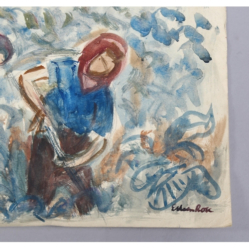 607 - Eileen Rose (born Dunedin New Zealand 1909, died 1902), watercolour, field workers, signed, 10