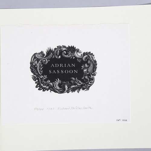 613 - Richard Shirley Smith, 2 engravings, bookplates, signed in pencil, dated 1980, unframed (2)