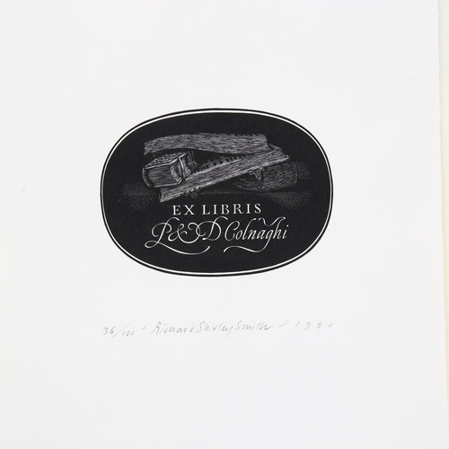 613 - Richard Shirley Smith, 2 engravings, bookplates, signed in pencil, dated 1980, unframed (2)