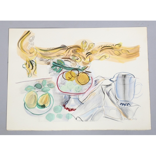 614 - Raoul Dufy, lithograph on handmade paper, still life, 1952, sheet size 28cm x 38cm, unframed