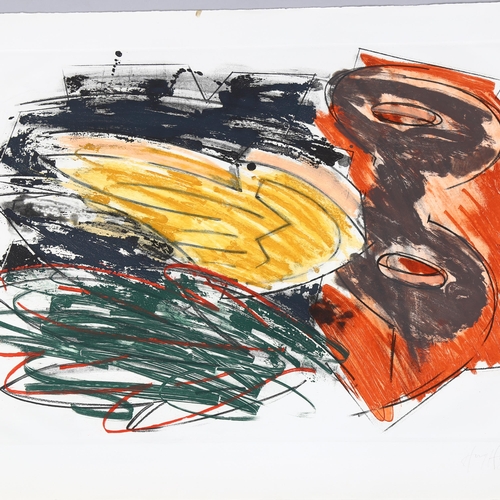 620 - 20th century British School, 3 abstract colour lithographs by the same hand, all indistinctly signed... 