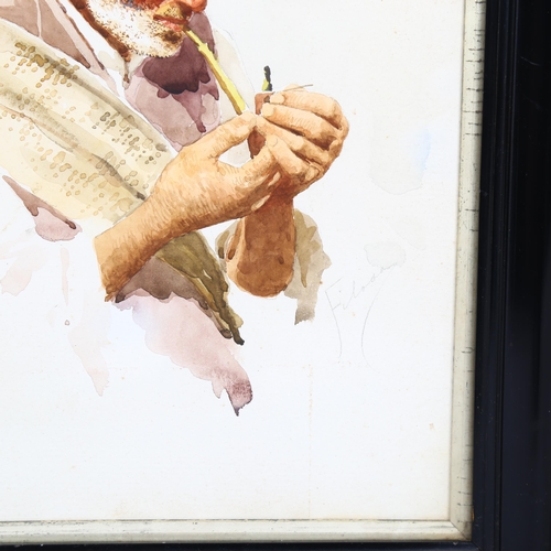 625 - Giovanni Filosa (Italian, 1850 - 1935), portrait of a fisherman with a pipe, watercolour, signed, 38... 