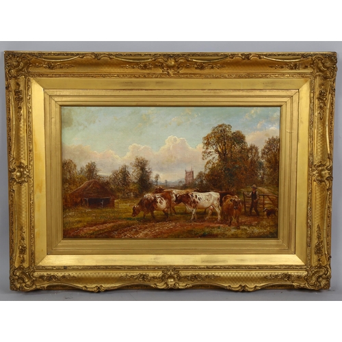 630 - William Tippett (1833 - 1910), rural landscape, oil on canvas, signed, 41cm x 66cm, framed