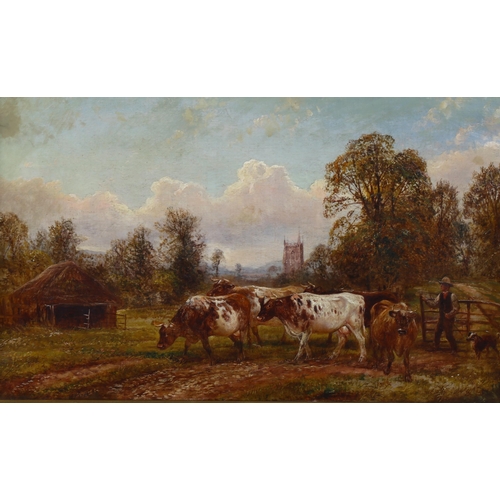 630 - William Tippett (1833 - 1910), rural landscape, oil on canvas, signed, 41cm x 66cm, framed