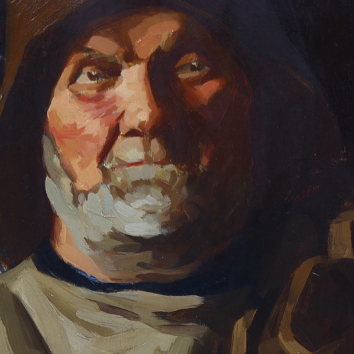 632 - Early to mid-20th century Newlyn School, portrait of a fisherman, oil on canvas, unsigned, 76cm x 51... 