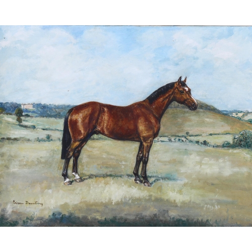 635 - V Daventry, oil on canvas, horse portrait, signed, 16