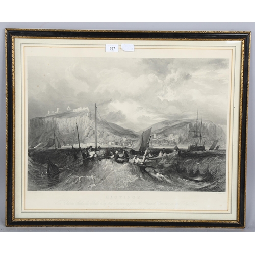 637 - R Wallace after JMW Turner, engraving, Hastings, image 16